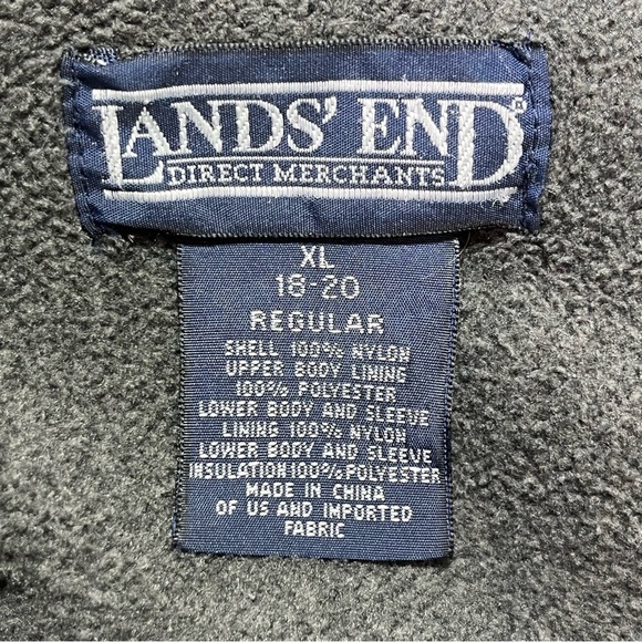 Vintage Lands End Fleece Winter Jacket Womens XL 18-20 Black Hooded - Picture 5 of 13